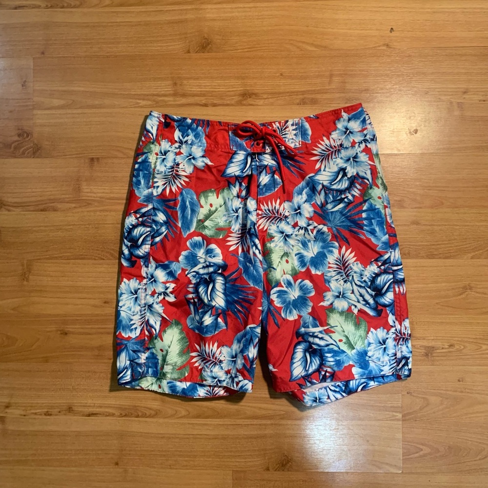 Tropical Flower Textile Swimming Trunks